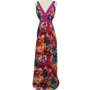 ECI New York Fuchsia Floral Print Maxi 6